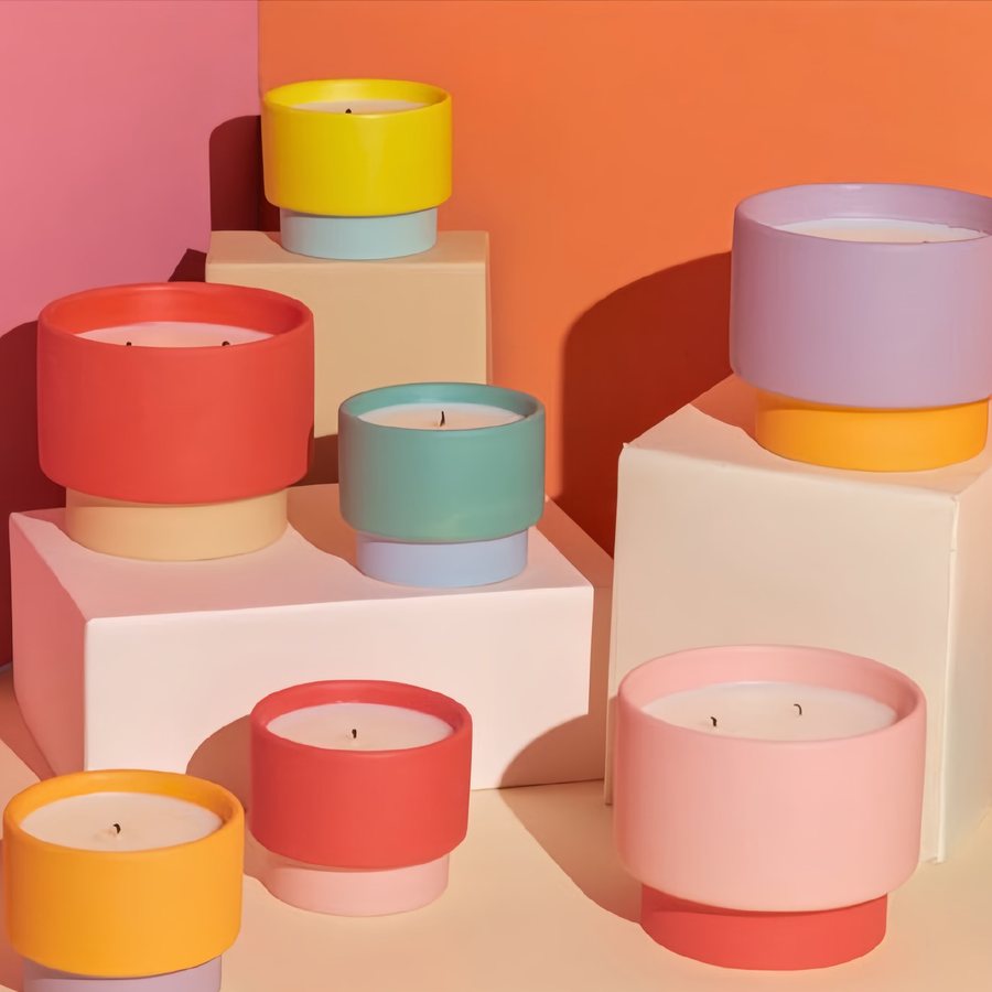 Colour-Block Candle Vessel Set